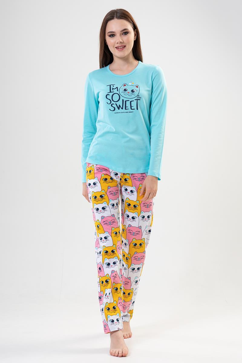 Vienetta 2040490409 Kadın Uzun Kollu Pijama Takımı