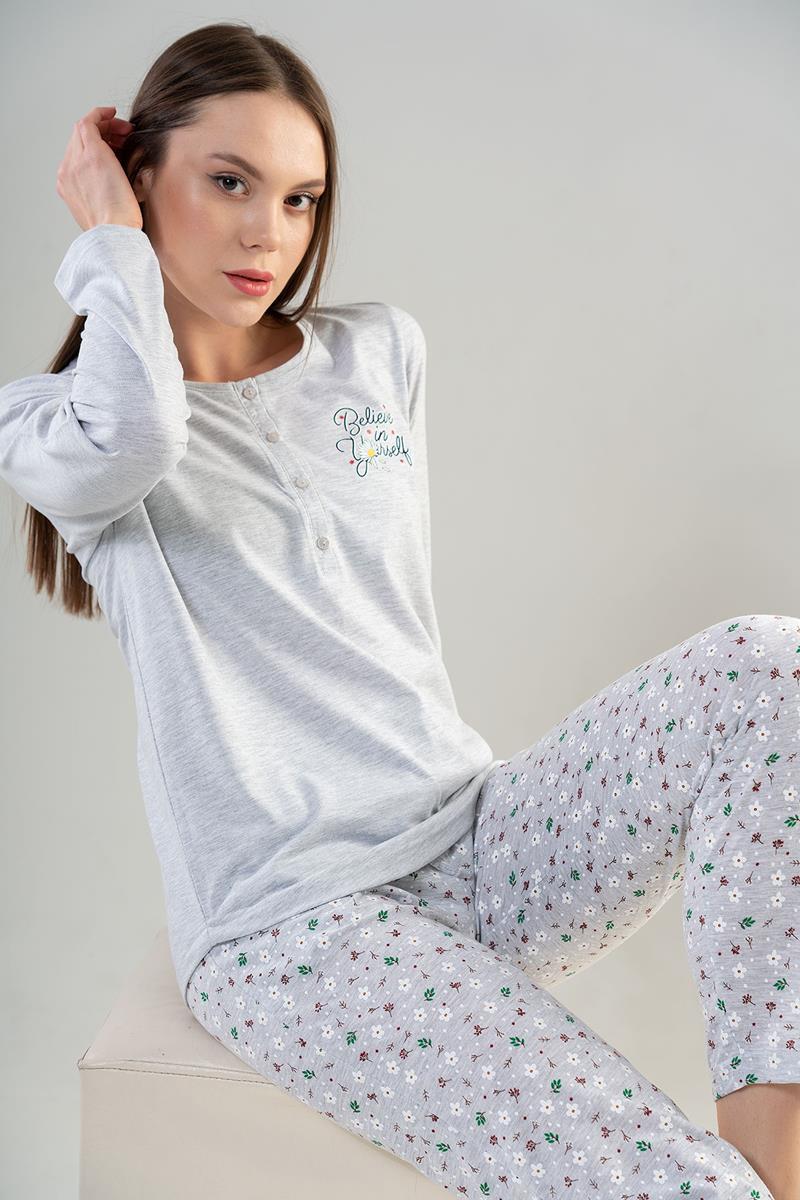 Vienetta 2040645137 Kadın Uzun Kollu Pijama Takımı