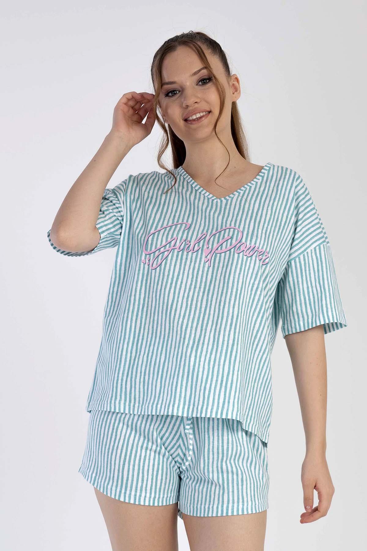 Vienetta 2111880839 Kadın Kısa Kollu Şortlu Pijama Takımı