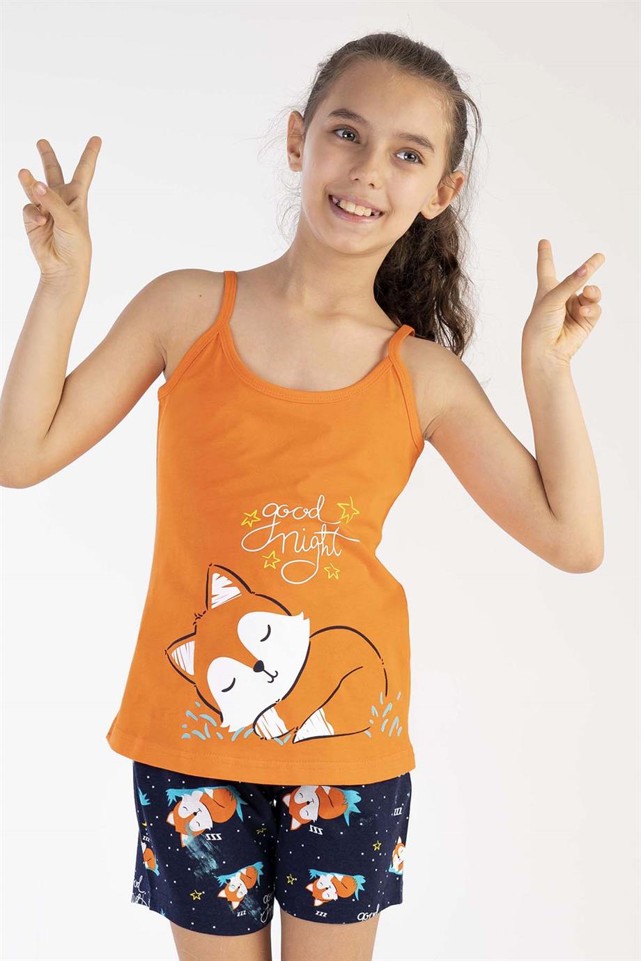 Vienetta 2120360494 Kız Çocuk İp Askılı Şortlu Pijama Takımı