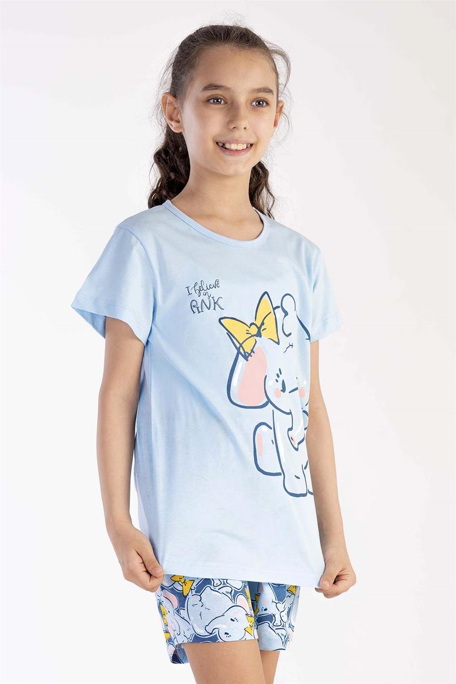 Vienetta 2124671502 Kız Çocuk Kısa Kollu Şortlu Pijama Takımı