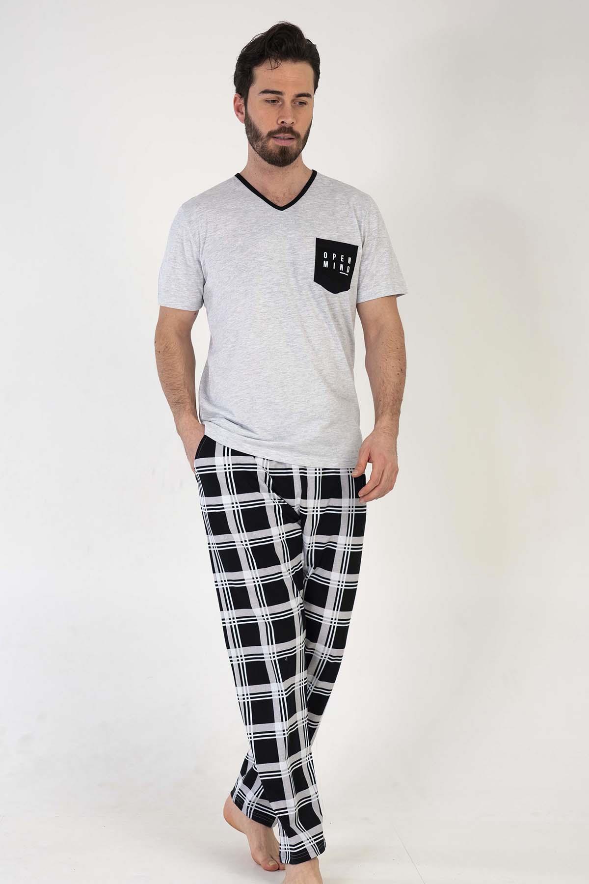 Vienetta 2127496006 Erkek Kısa Kollu Büyük Beden Pijama Takımı