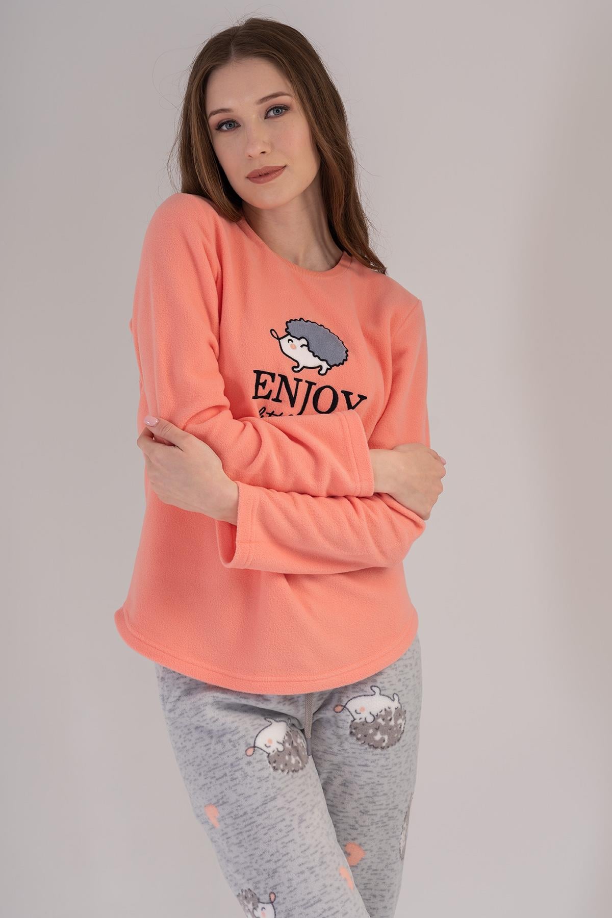 Vienetta 3030400275 Kadın Polar Uzun Kollu Pijama Takımı
