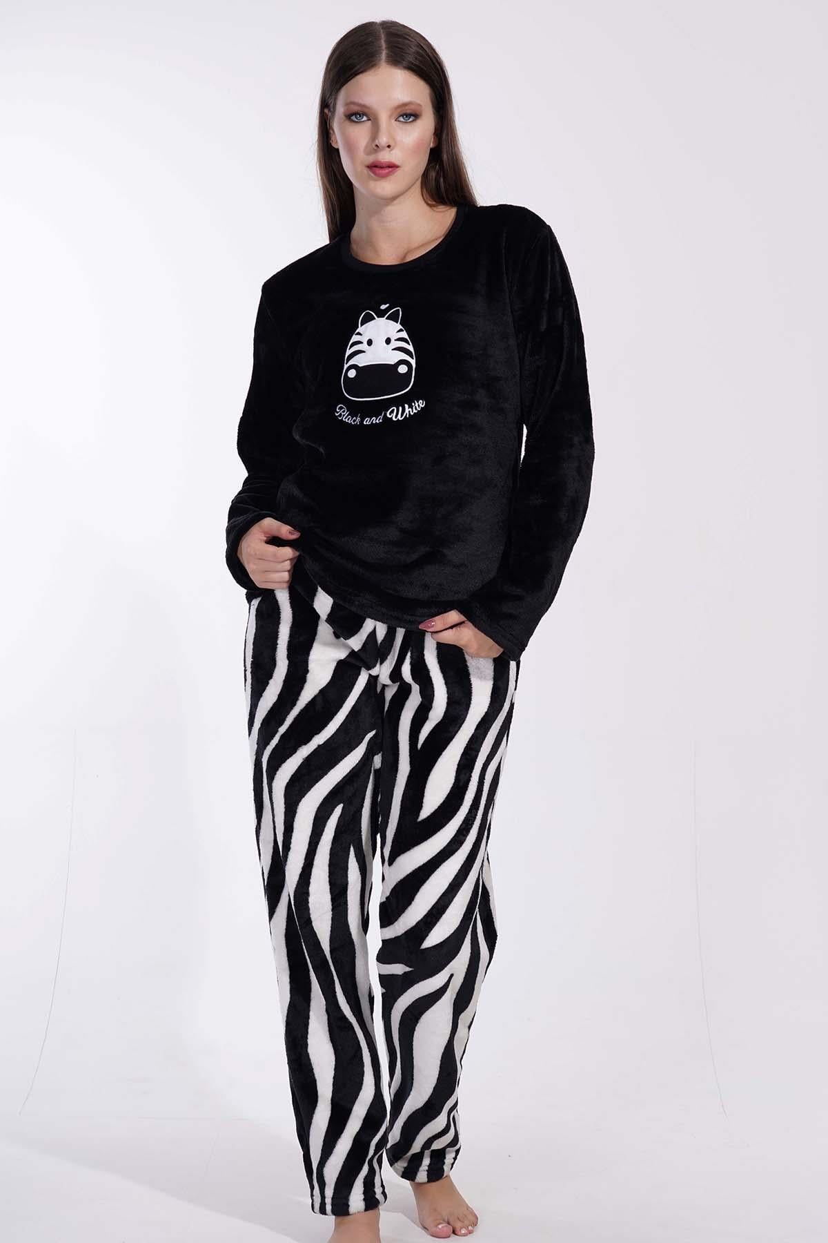Vienetta 3030590419-A Kadın Uzun Kollu Welsoft Pijama Takımı