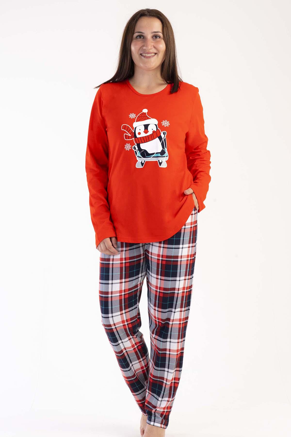 Vienetta 3031343722 Kadın Büyük Beden Uzun Kollu Pijama Takımı