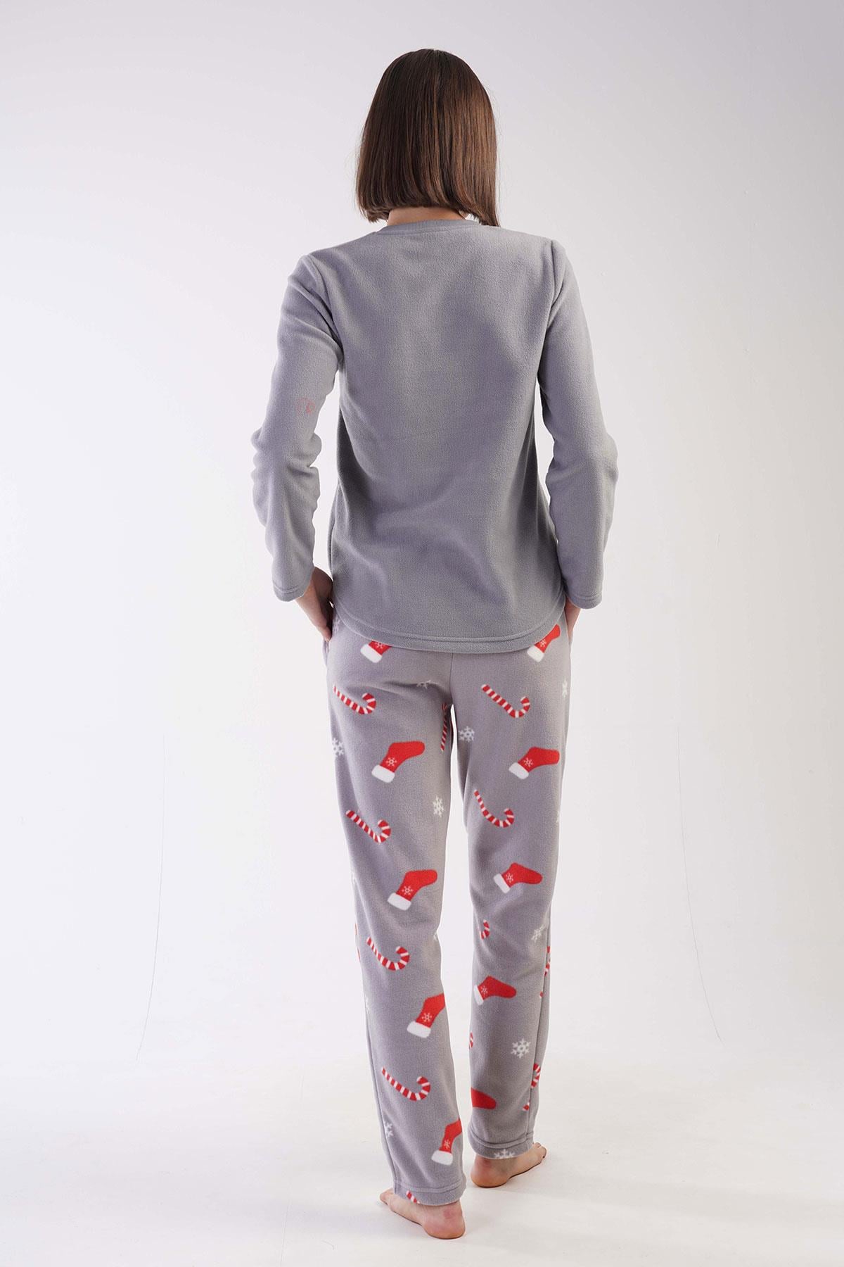 Vienetta 3031790449 Kadın Polar Uzun Kollu Pijama Takımı