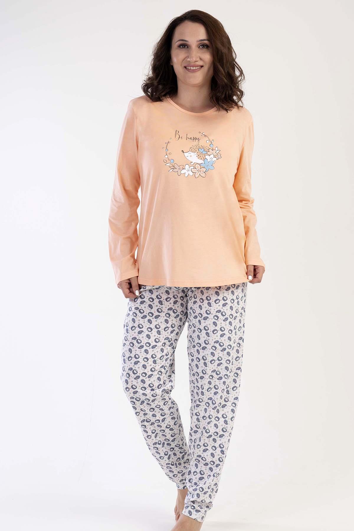 Vienetta 3032147601 Kadın Uzun Kollu Büyük Beden P.Suprem Pijama Takımı