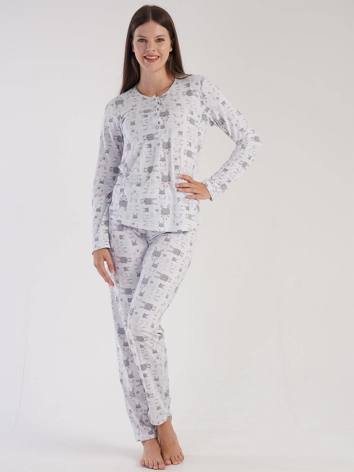 Vienetta 3032650782 Kadın Uzun Kollu Pijama Takımı