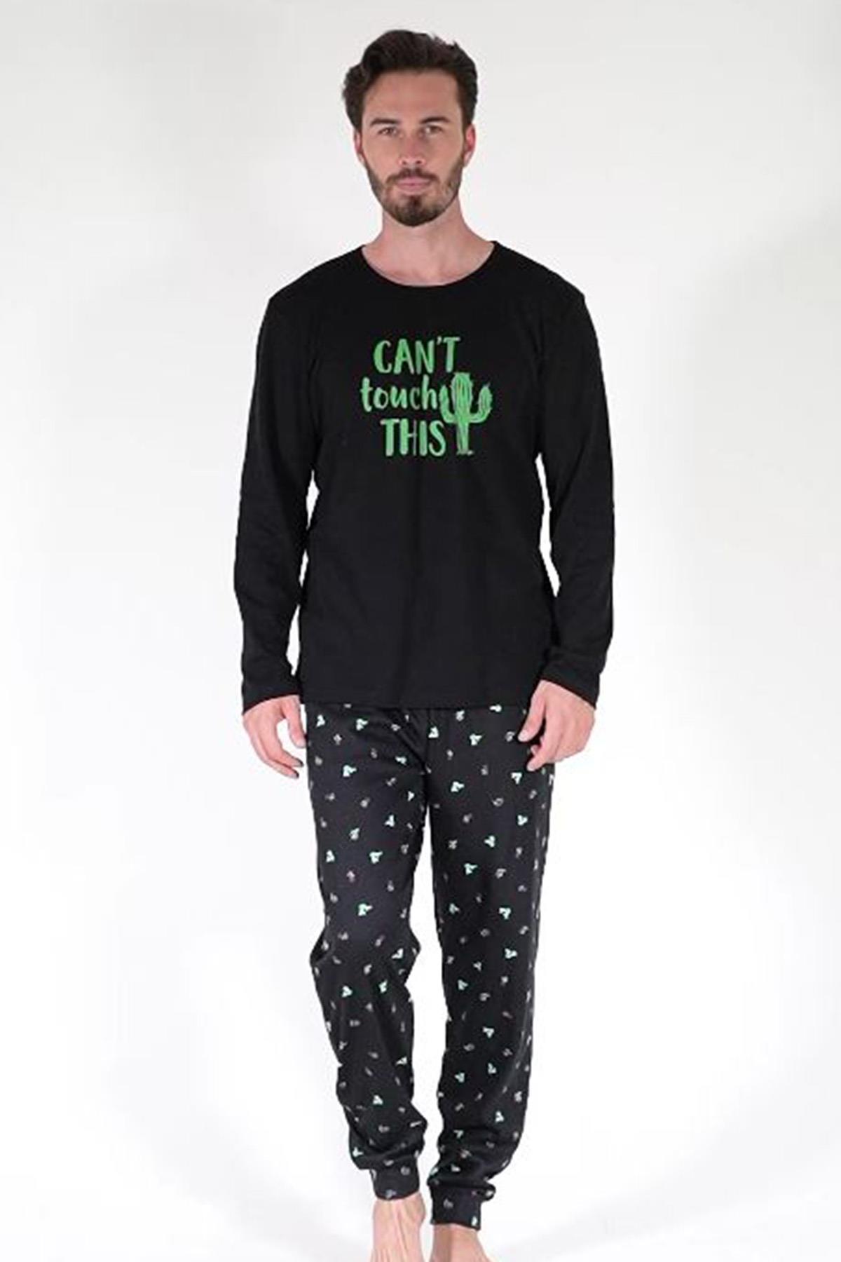 Vienetta 3040131998 Erkek Uzun Kollu Pamuklu Pijama Takımı