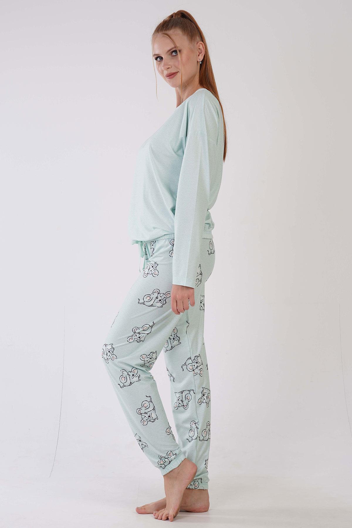 Vienetta 3071290985 Kadın Uzun Kollu Pijama Takımı