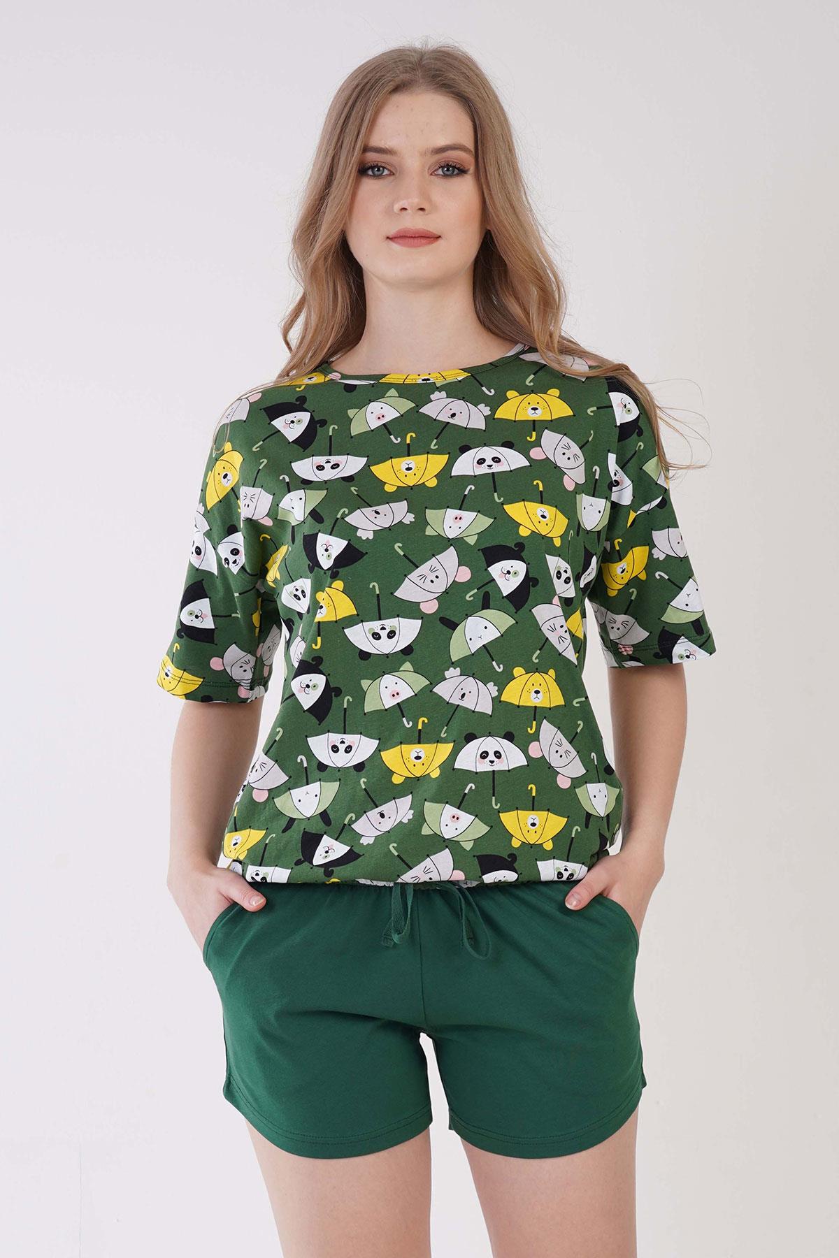 Vienetta 3090246205 Kadın Kısa Kollu Şortlu Pijama Takımı