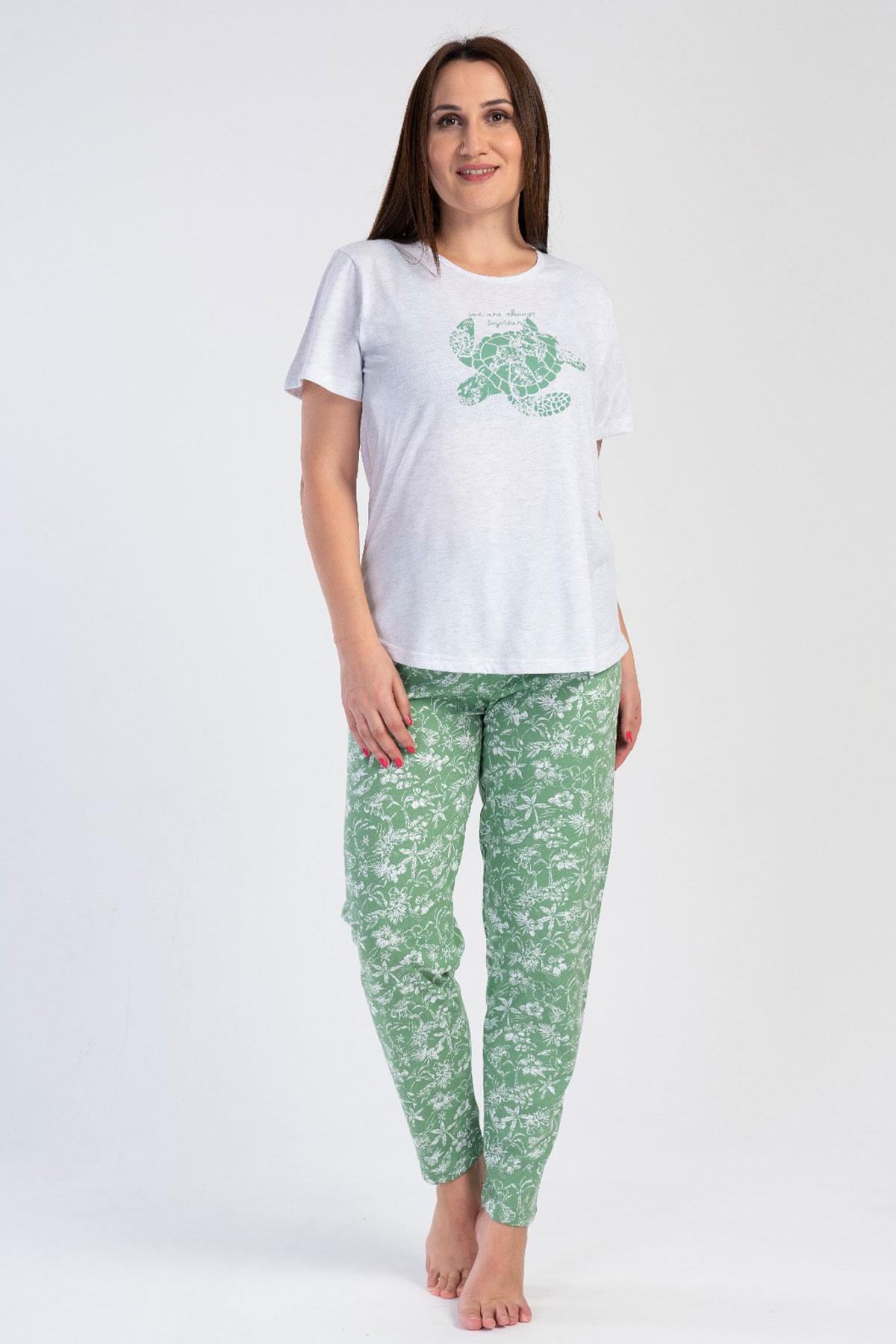 Vienetta 3110891763 Kadın Büyük Beden Kısa Kollu Pijama Takımı