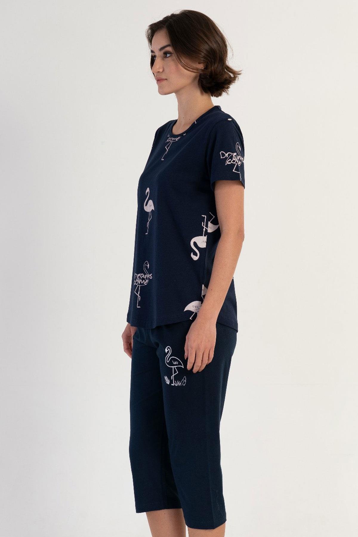 Vienetta 3111964195 Kadın Kısa Kollu Kaprili Pijama Takımı