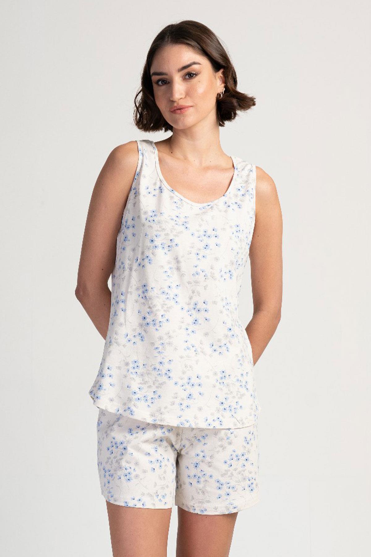 Vienetta 3113794197 Kadın Kalın Askılı Şortlu Pijama Takımı