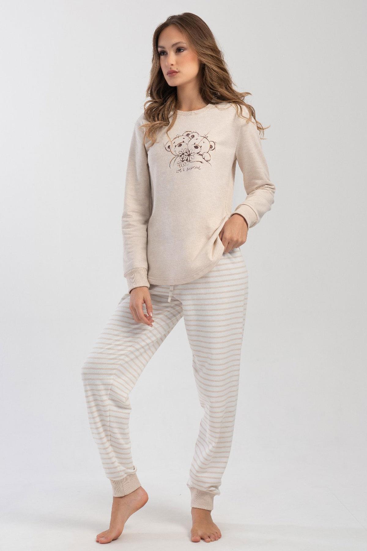 Vienetta 4030140000 Kadın Uzun Kollu İki İplik Pijama Takımı