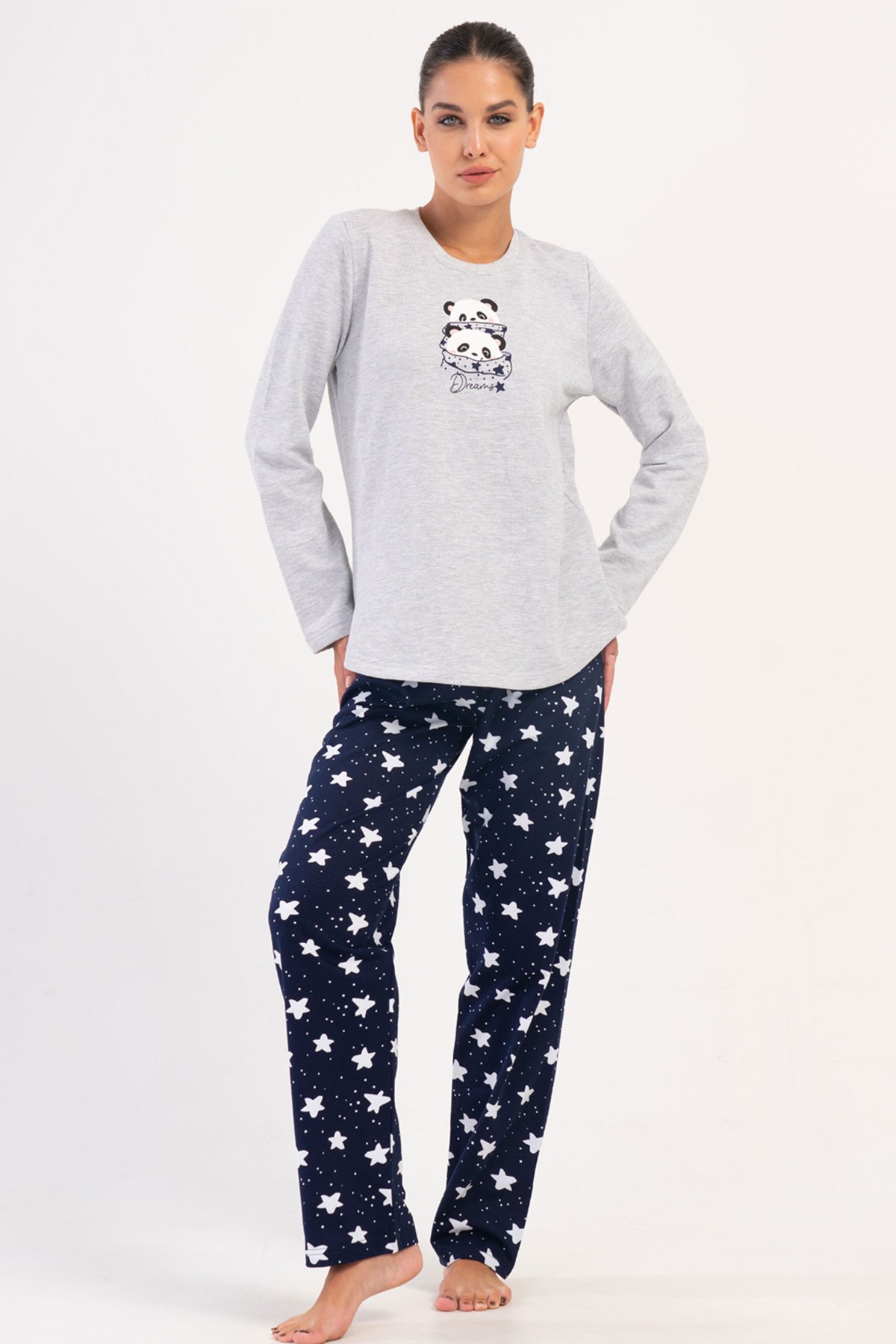 Vienetta 4030232051 Kadın Uzun Kollu 2 İplik Pijama Takımı
