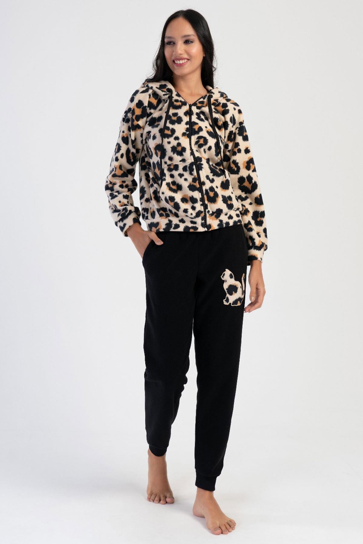 Vienetta 4030660280 Kadın Uzun Kollu Polar Pijama Takımı