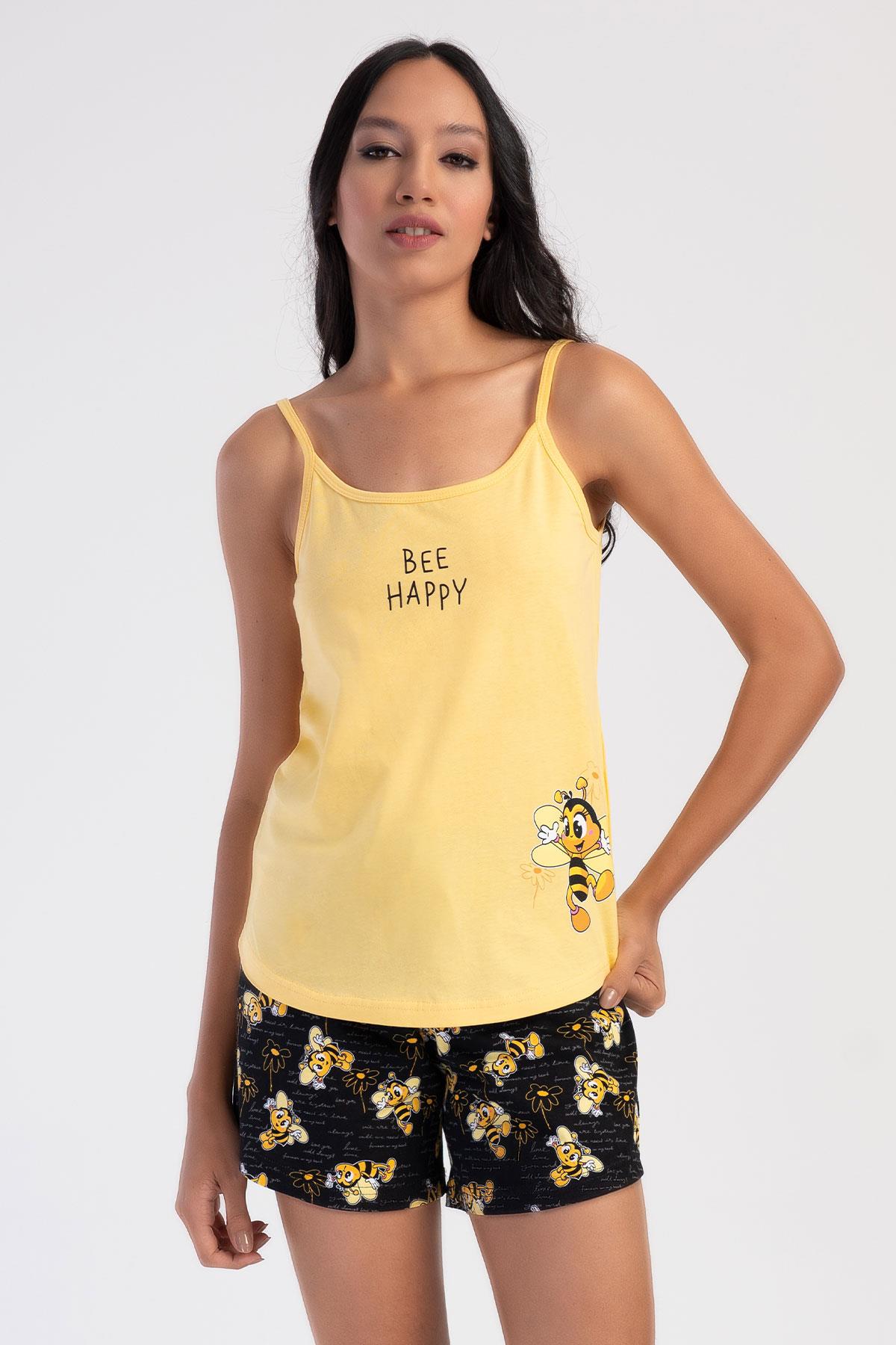 Vienetta 4031370567 Kadın İp Askılı Şortlu Pijama Takımı