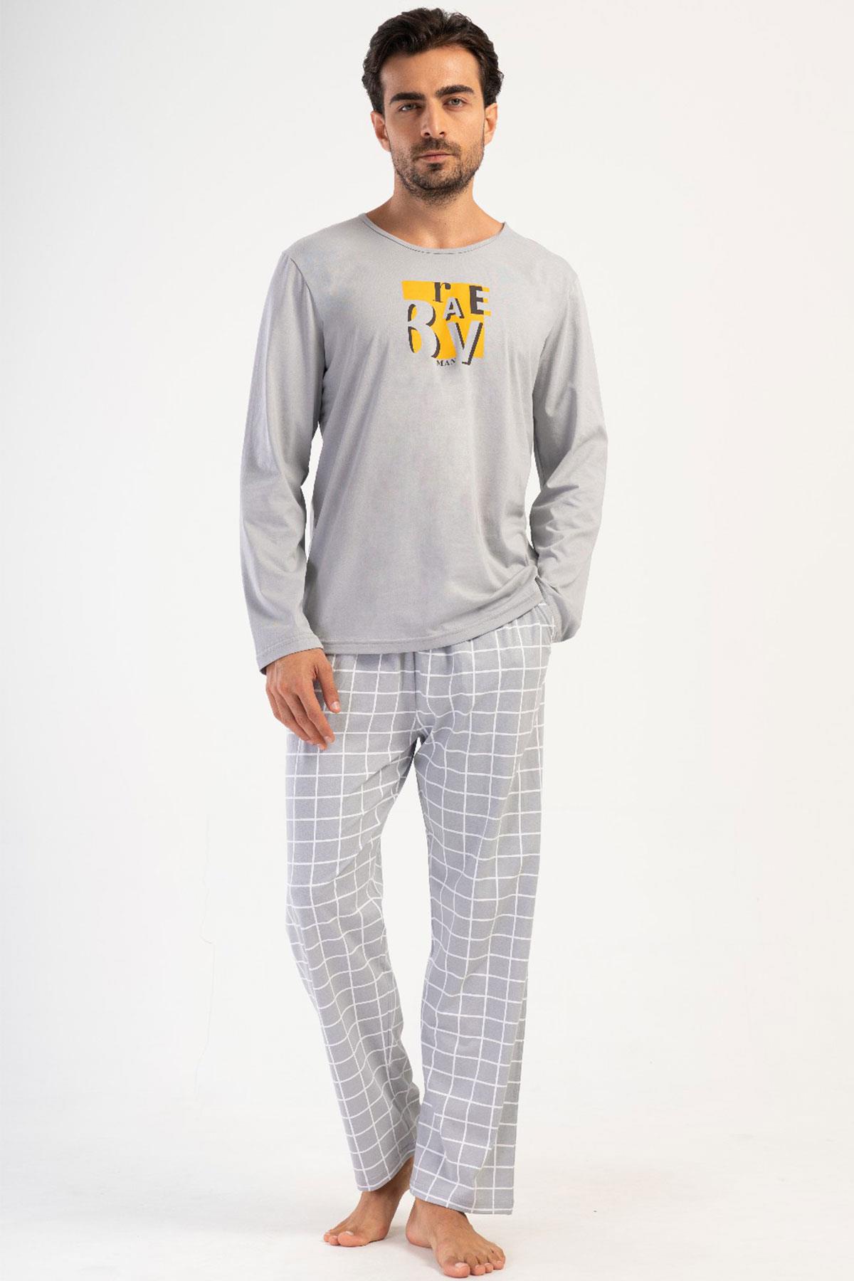 Vienetta 4032554767 Erkek Uzun Kollu Pijama Takımı