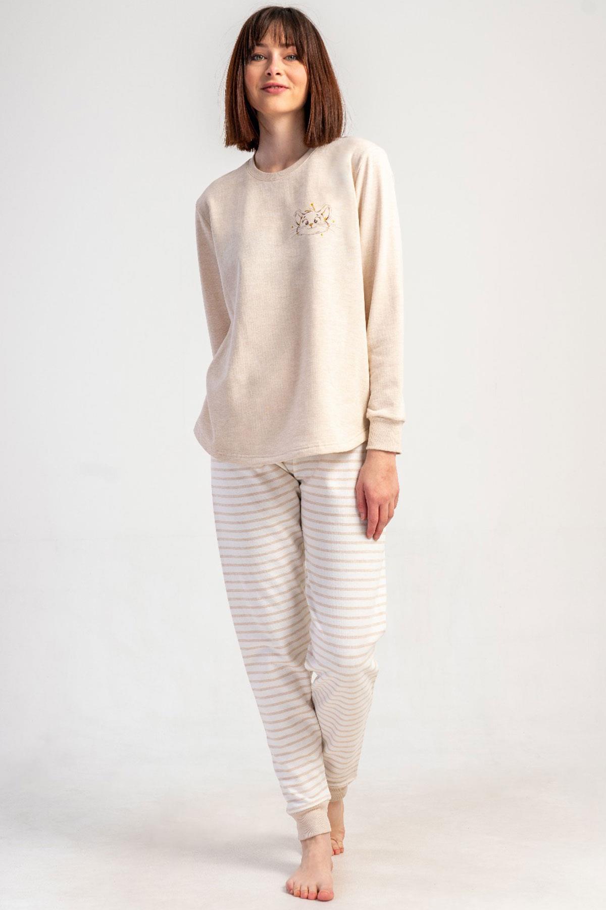 Vienetta 5010420000 Kadın Uzun Kollu 2 İplik B.B. Pijama Takımı