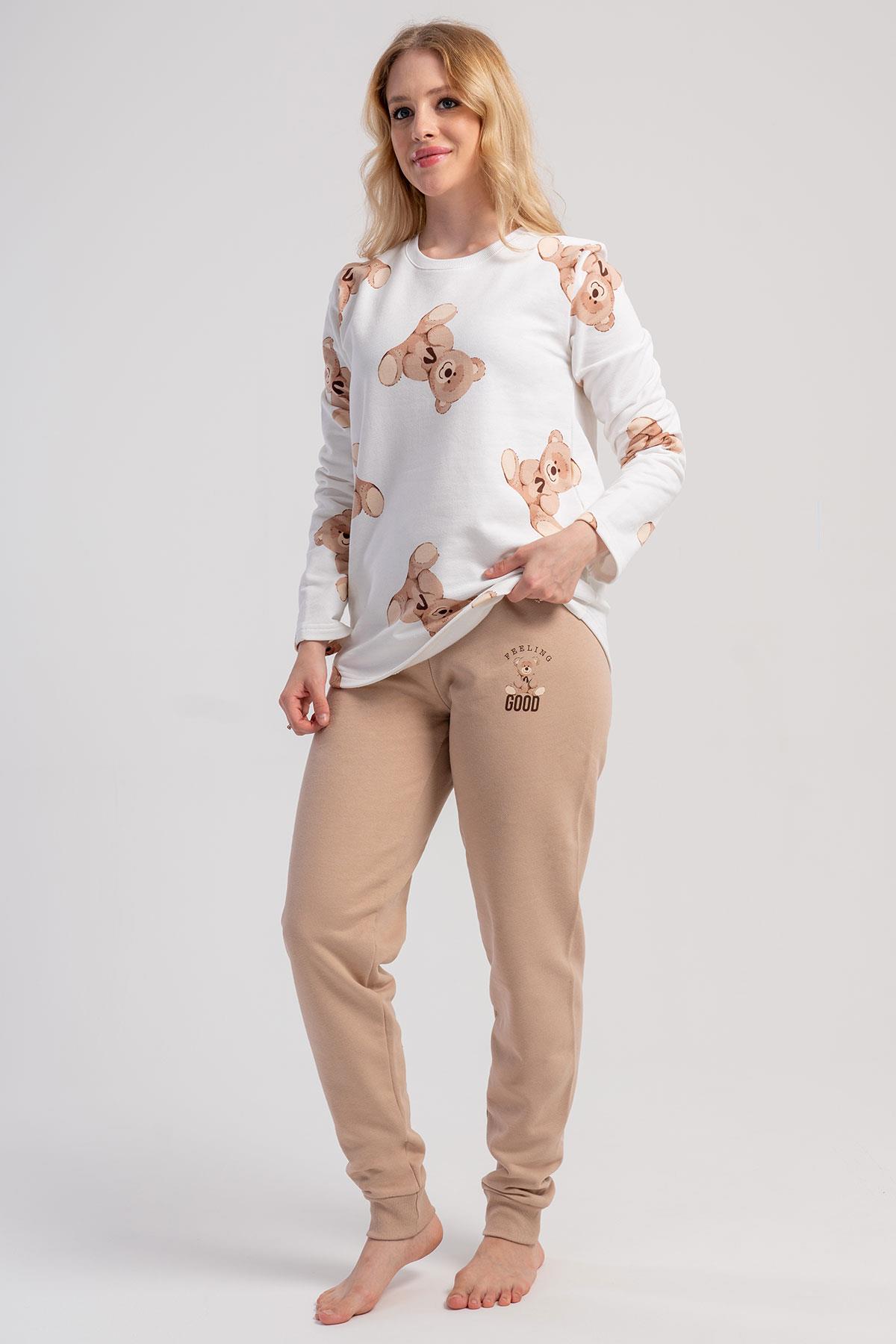 Vienetta 5021680566 Kadın Uzun Kollu 2 İplik Pijama Takımı