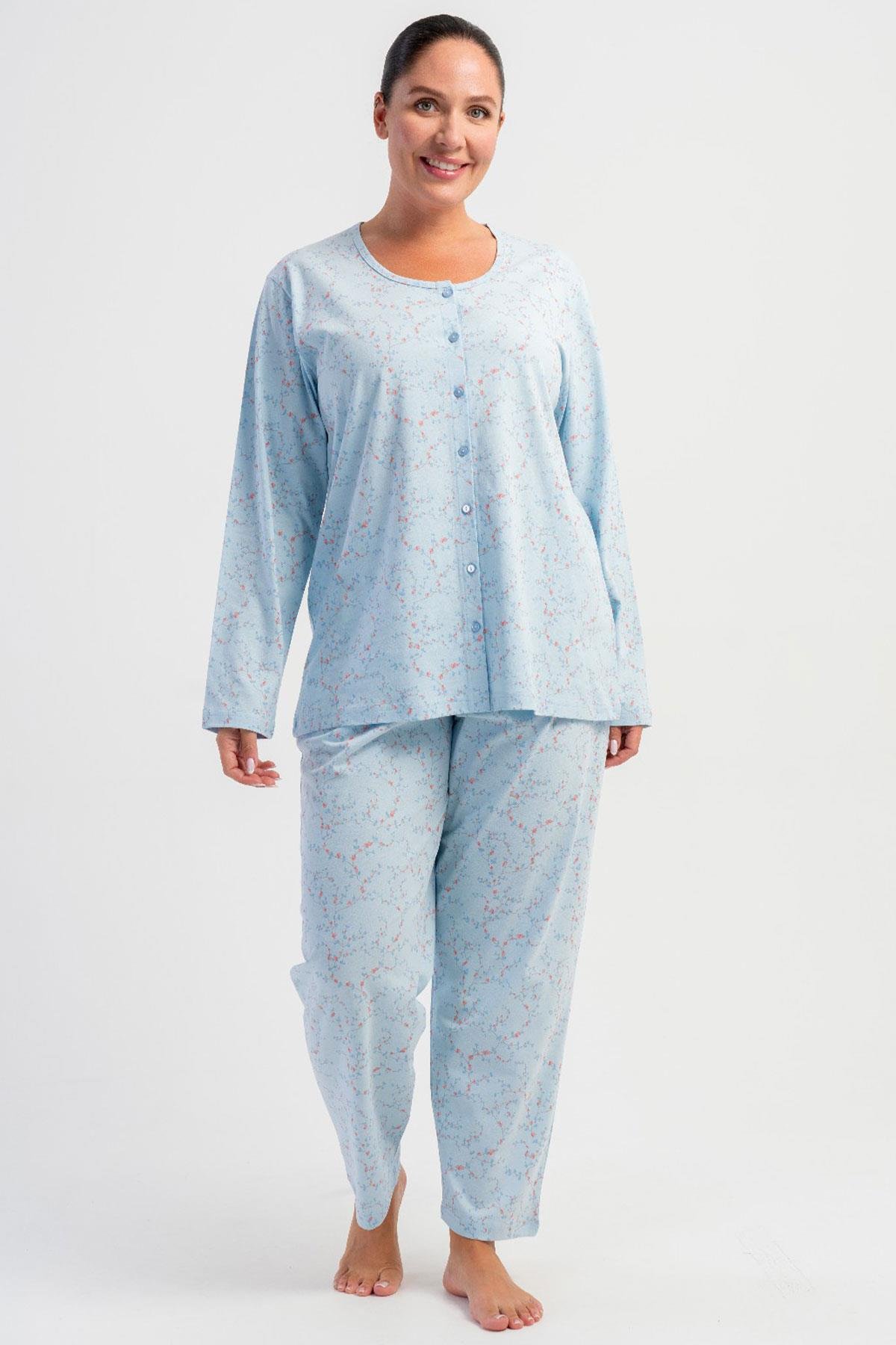 Vienetta 5032430483 Kadın Uzun Kollu Önden Düğmeli B.B. Pijama Takımı