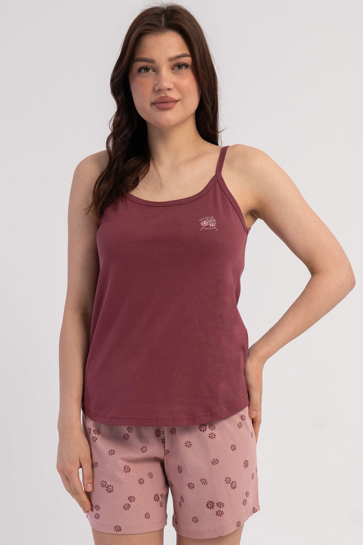 Vienetta 6020311799 Kadın İp Askılı Şortlu Pijama Takımı