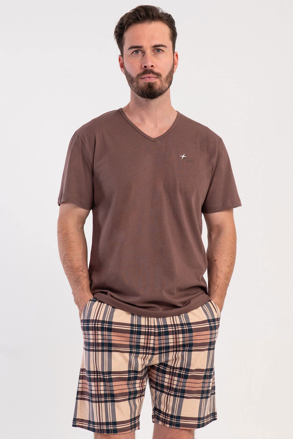 Vienetta 6030205505 Erkek B.B.Kısa Kol Şortlu Pijama Takımı