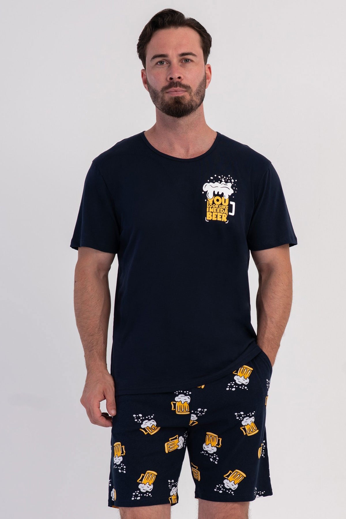 Vienetta 6040550601 Erkek Kısa Kol Şortlu Pijama Takımı