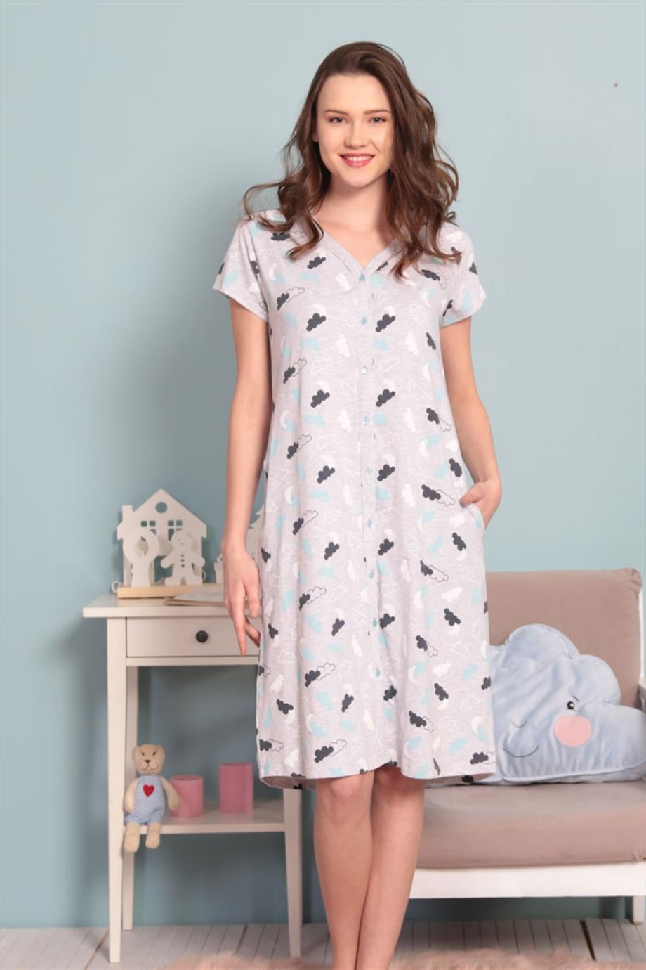 VIENETTA 7121426915 KADIN KISA KOLLU PİJAMA TAKIMI