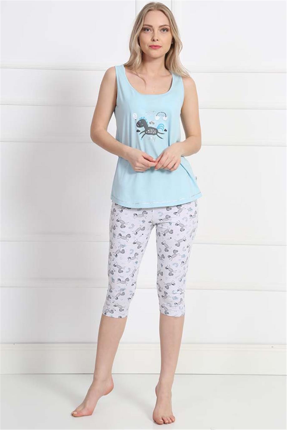 Vienetta 8121271534 Kalın Askılı Caprı Pijama Takımı