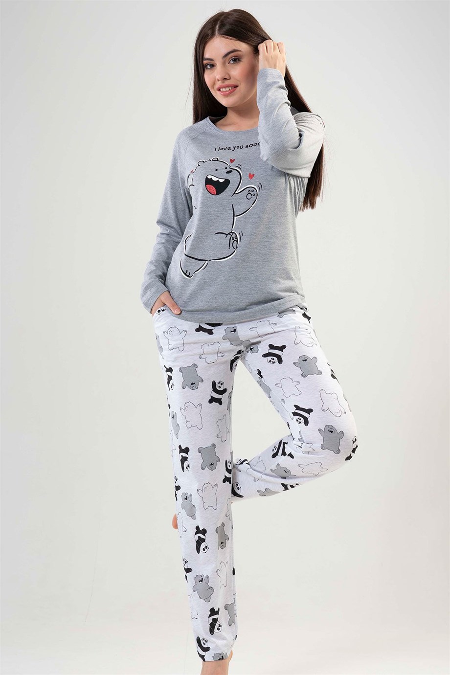 Vienetta 8682246638463 Kadın Uzun Kollu Pijama Takımı