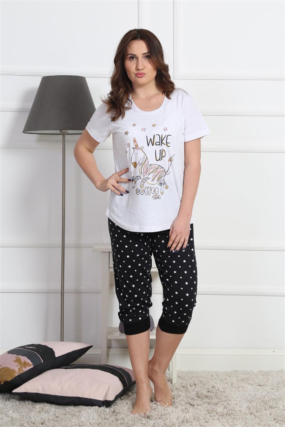 VIENETTA 9020781462 KADIN PİJAMA KISA KOL CAPRI