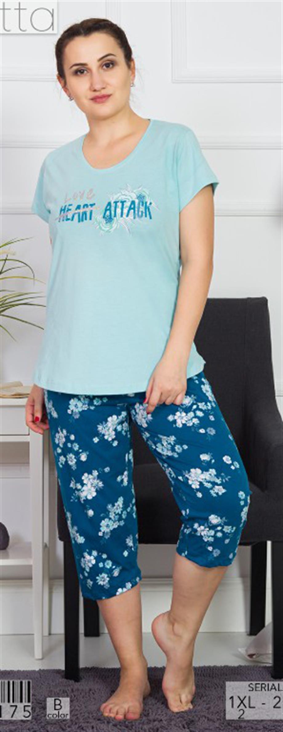 VIENETTA 9112516175 KADIN PİJAMA CAPRI BATTAL