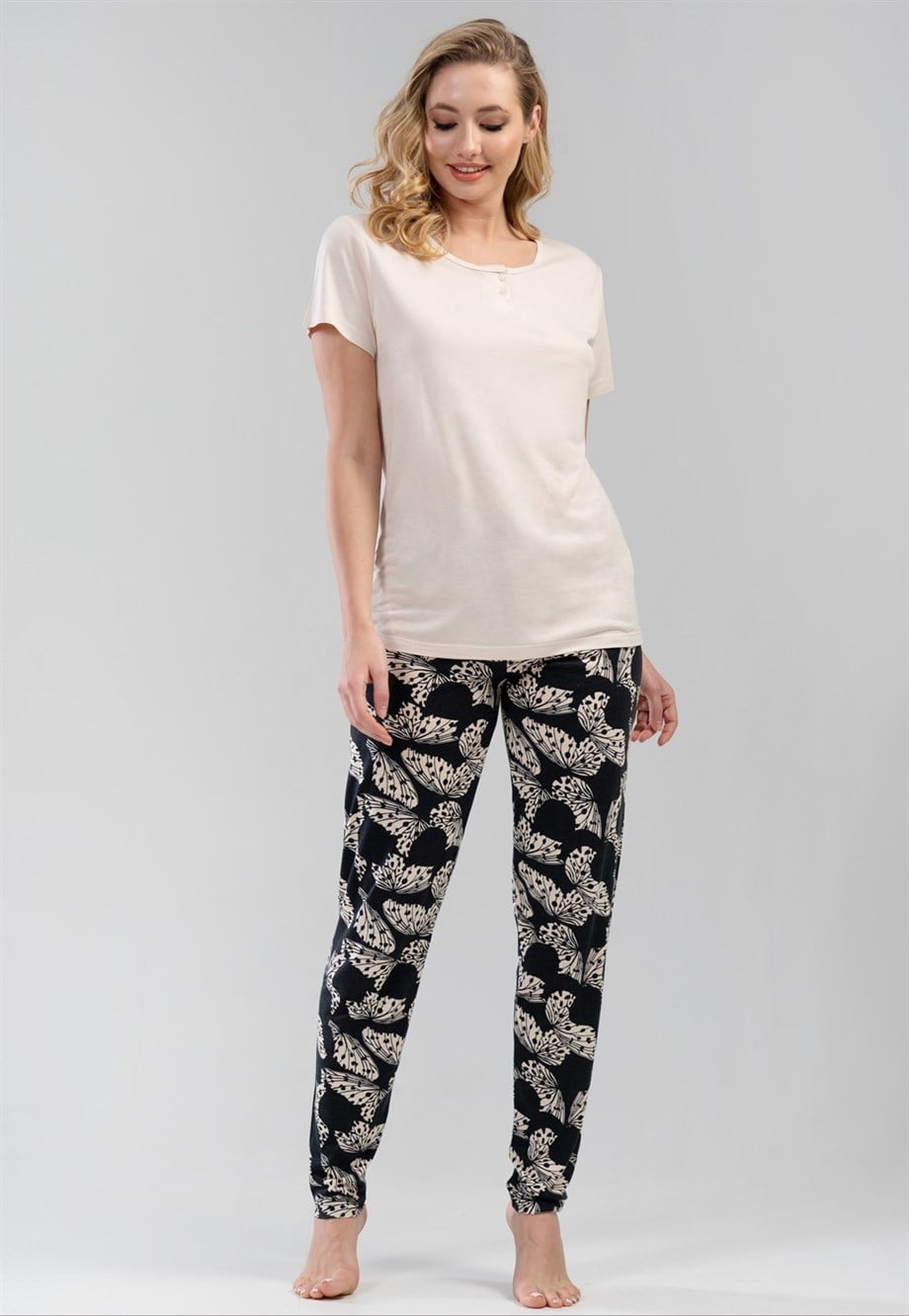Vienetta (Bej) Kadın Kısa Kollu Pijama Takımı  1113692908
