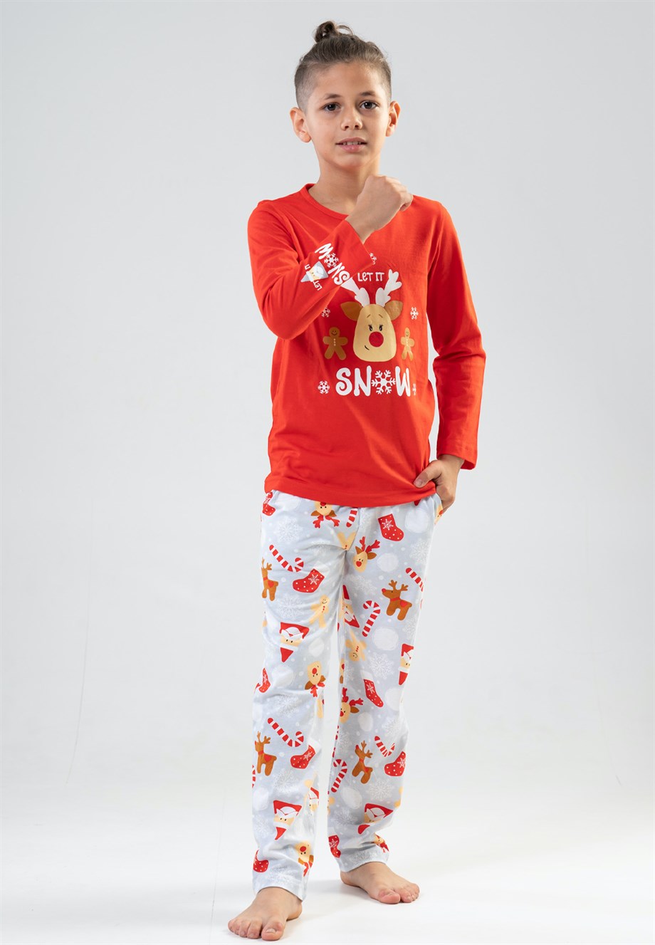 Vienetta Erkek Çocuk Kırmızı Uzun Kollu Pijama Takımı 2041660611