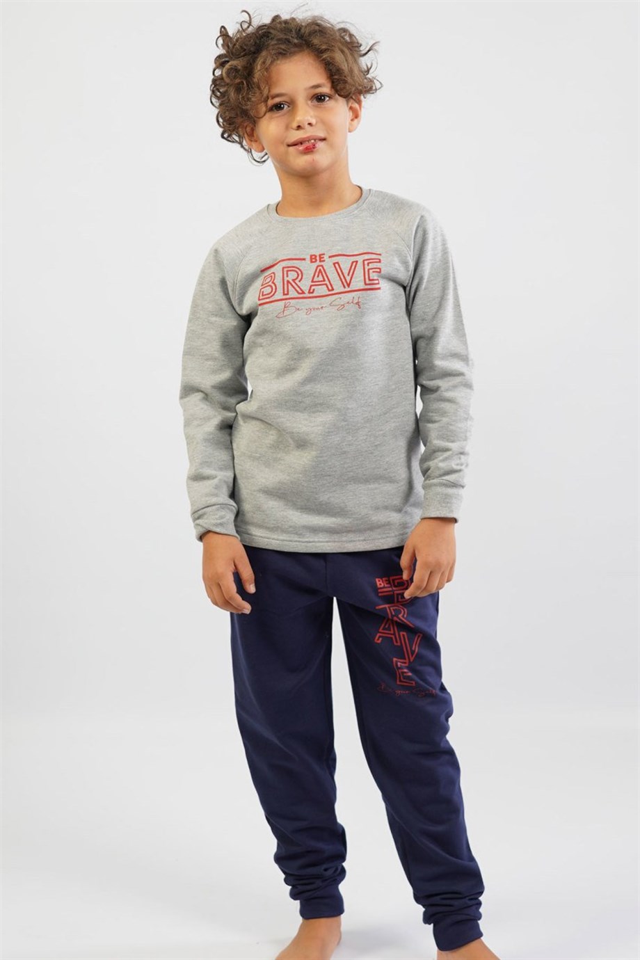 Vienetta Erkek (Gri Melanj) Çocuk Uzun Kollu Pijama Takımı 1052210000