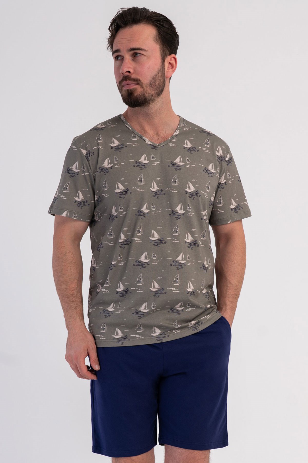 Vienetta Erkek Kısa Kol Şortlu Pijama Takımı