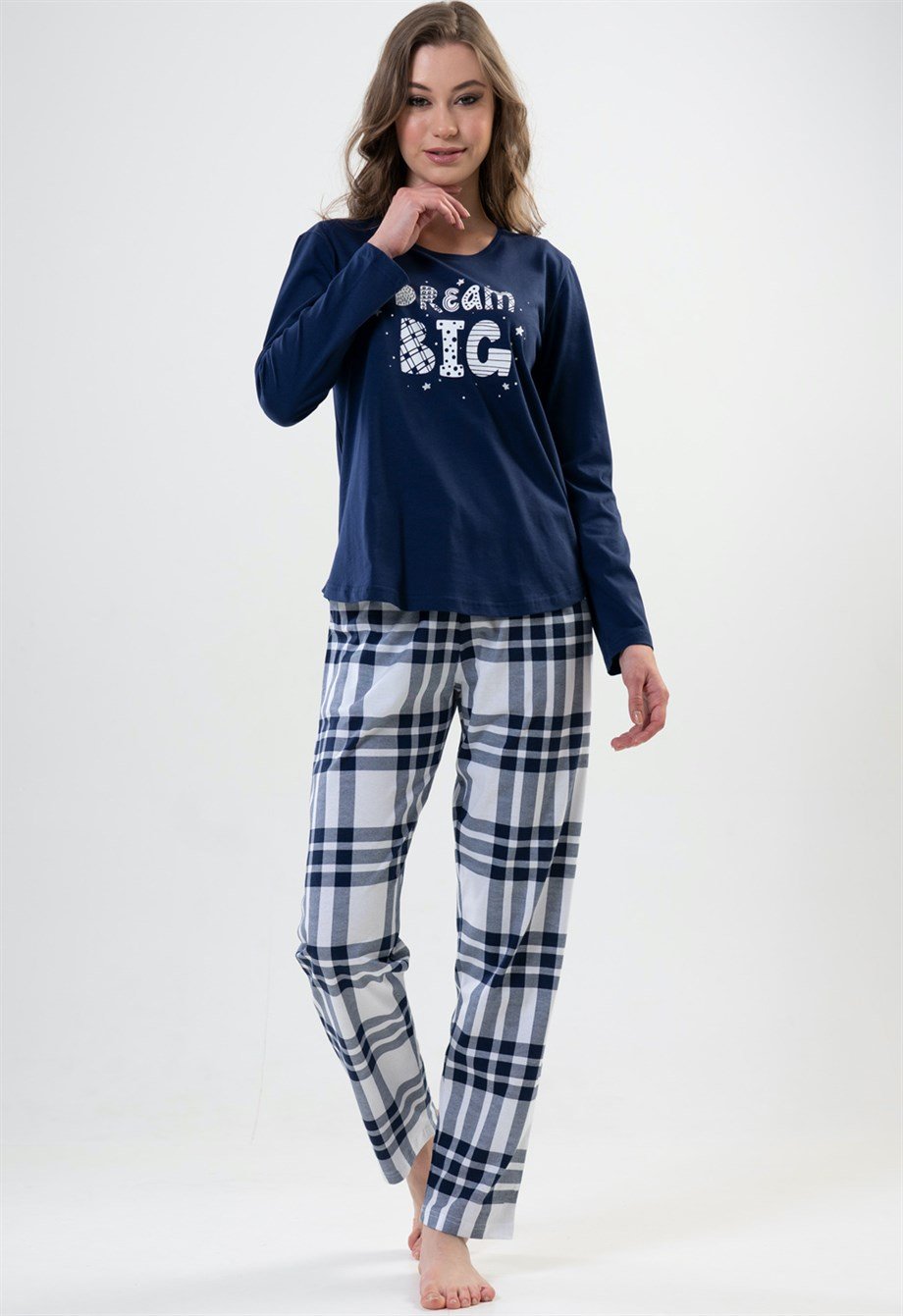 Vienetta (İndigo) Kadın Uzun Kollu Pijama Takımı 2031033827