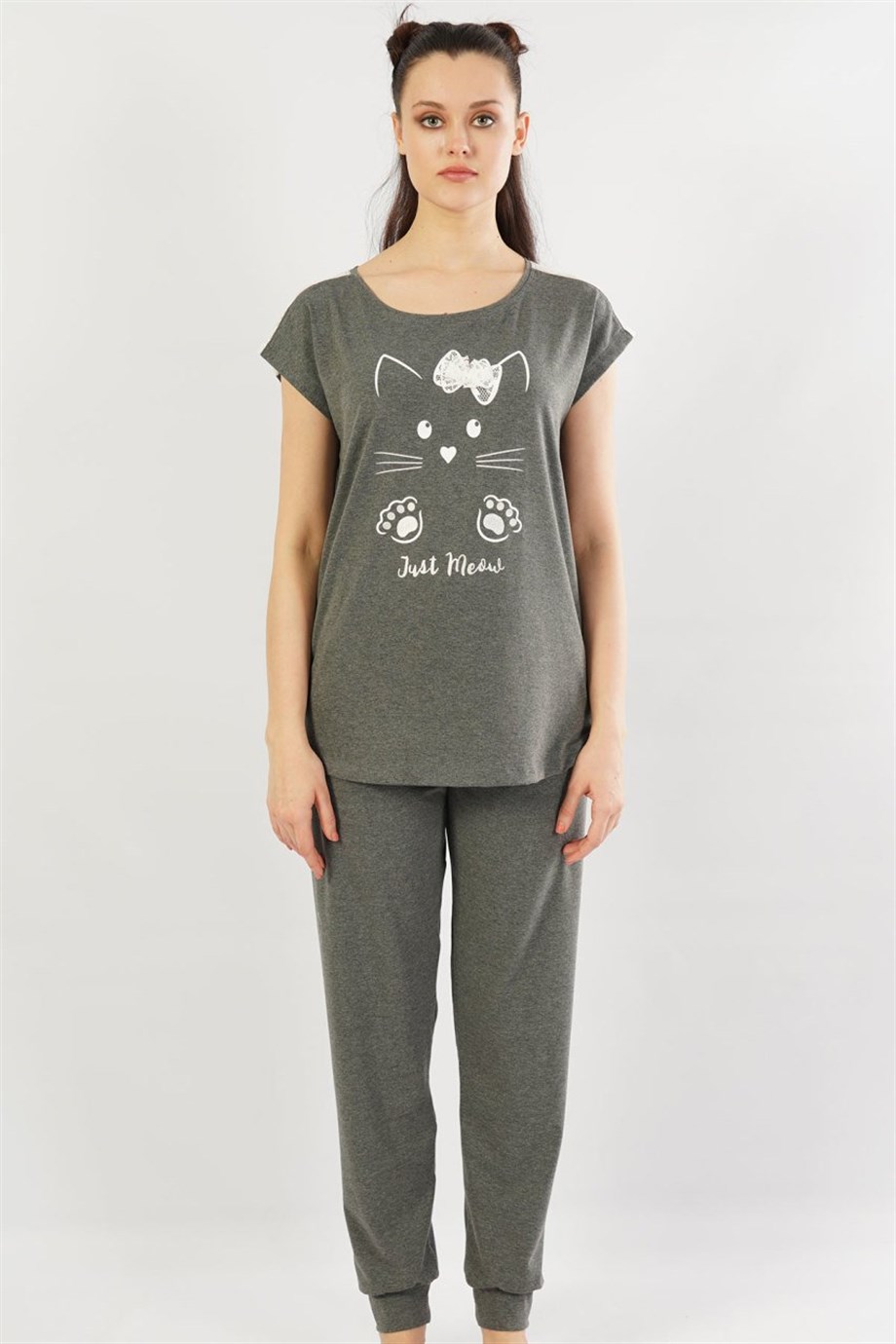 Vienetta Kadın (Antrasit) Kısa Kollu Pijama Takımı 1040050000 