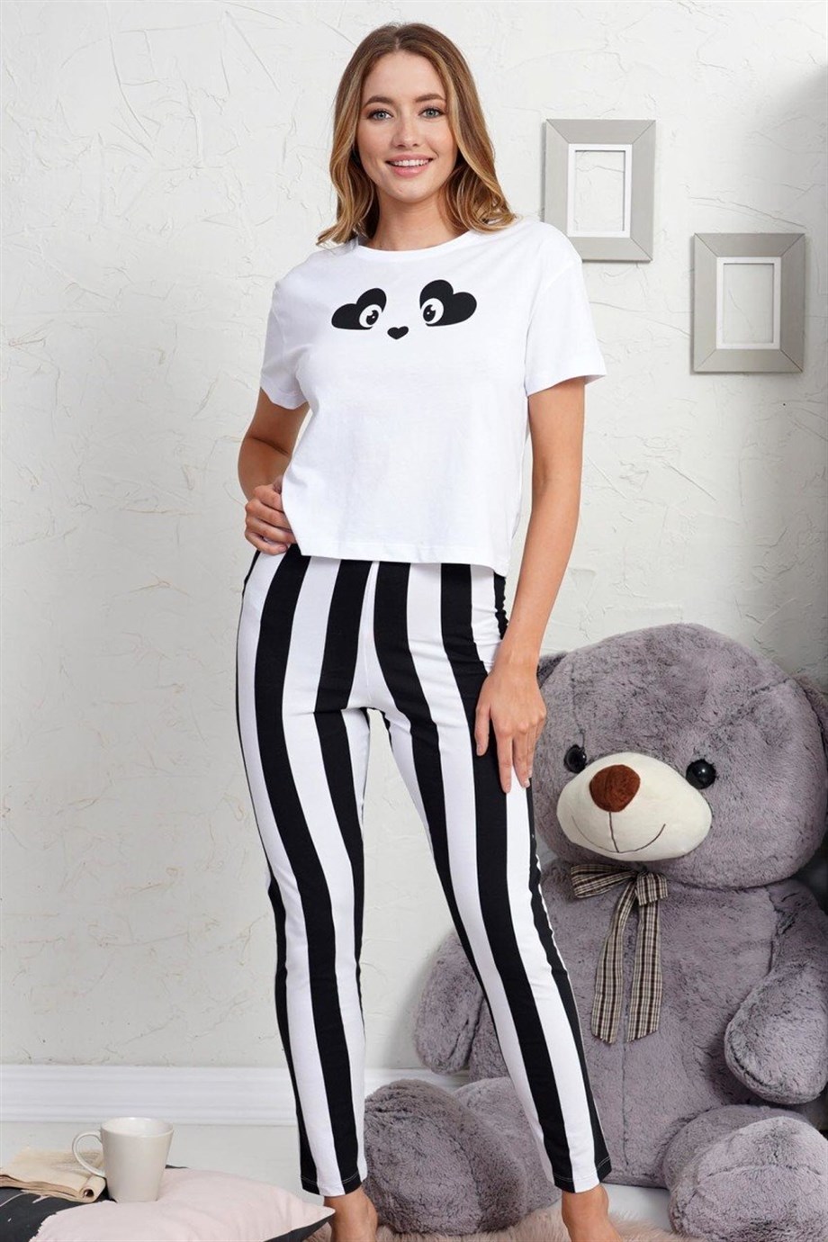 Vienetta Kadın (Beyaz) Kısa Kollu Pijama Takımı 0081220377