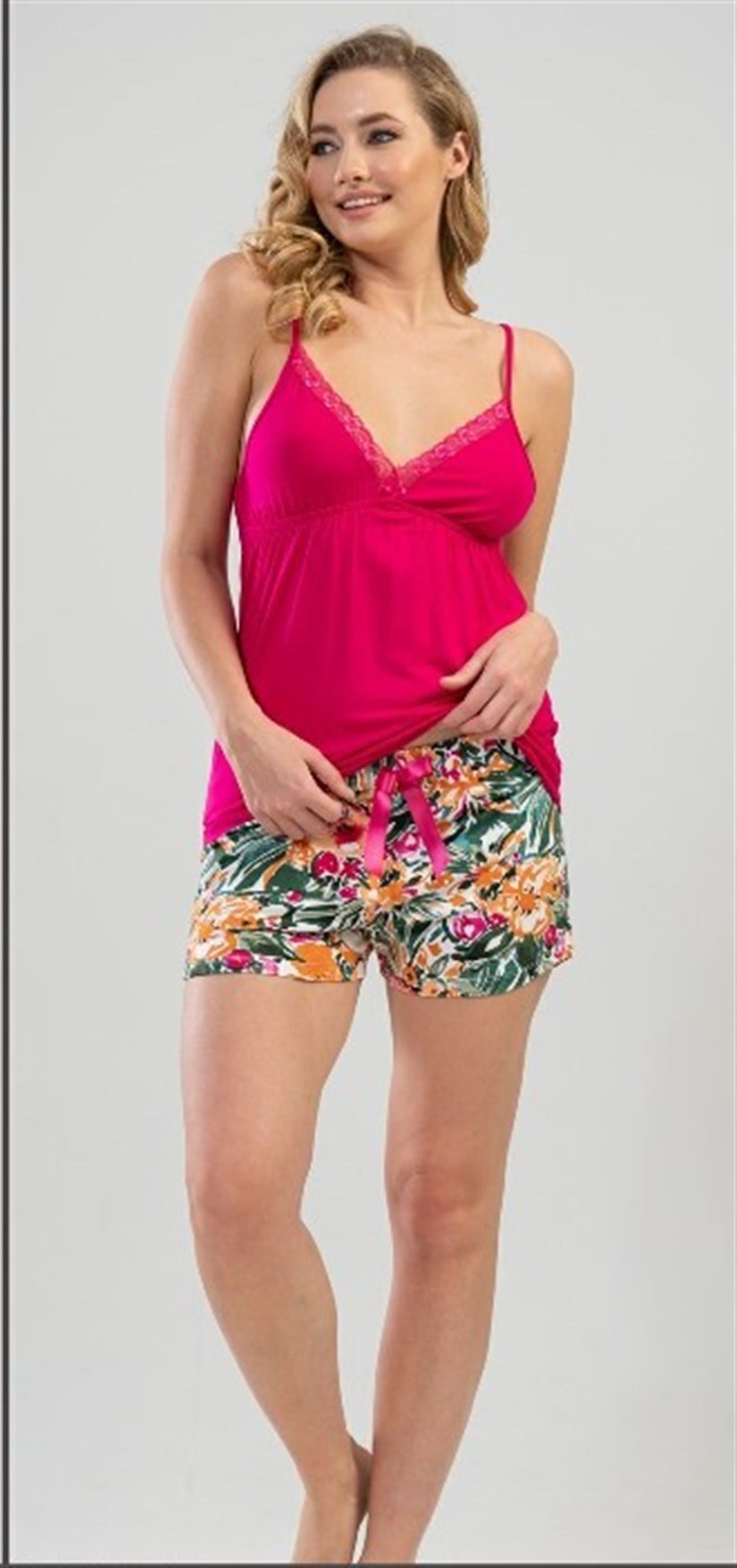 Vienetta Kadın Fuşya İp Askılı Şortlu Pijama Takımı 1112050846