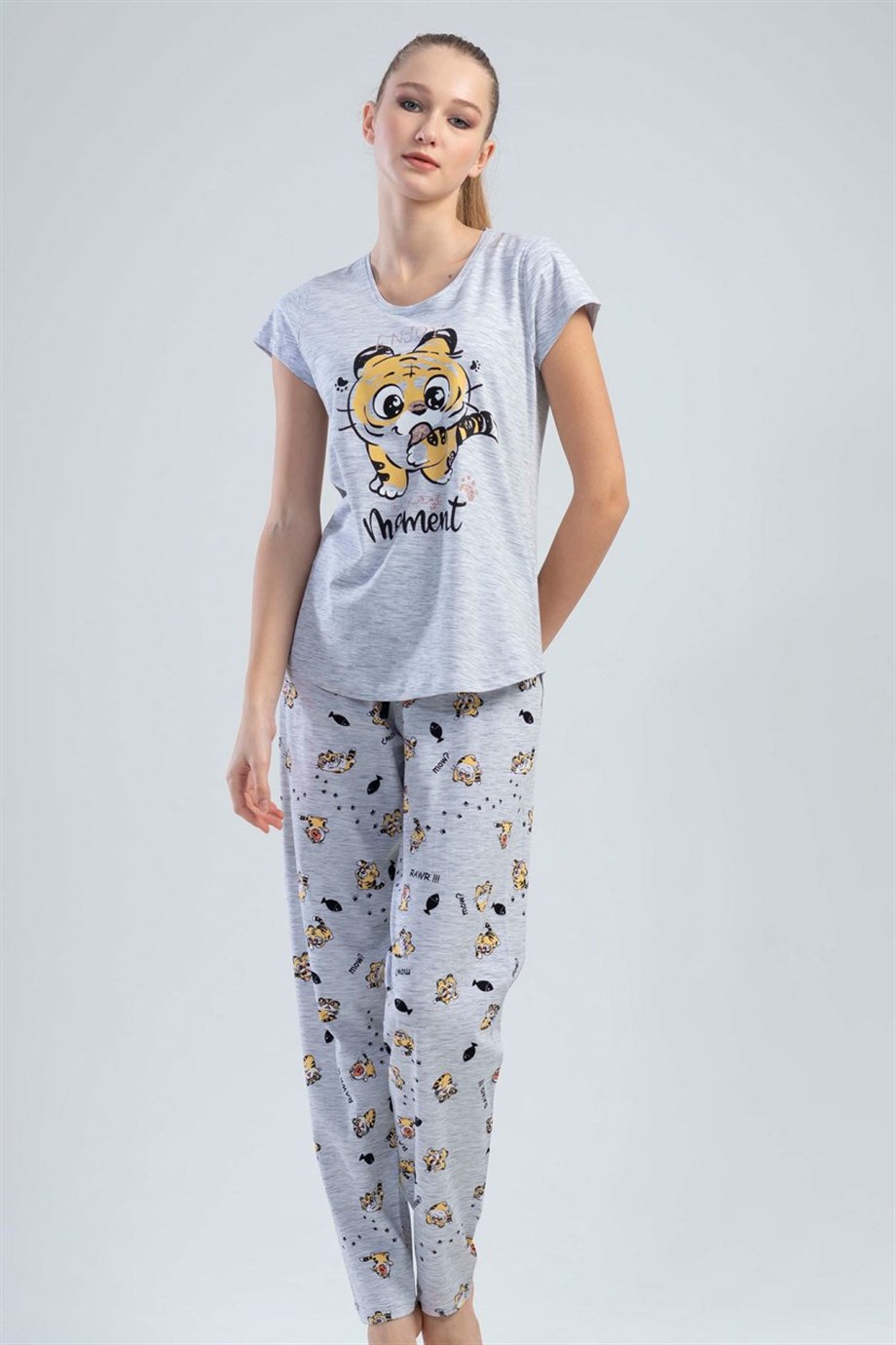 Vienetta Kadın (Gri) Kısa Kollu Pijama Takımı 1101578990 