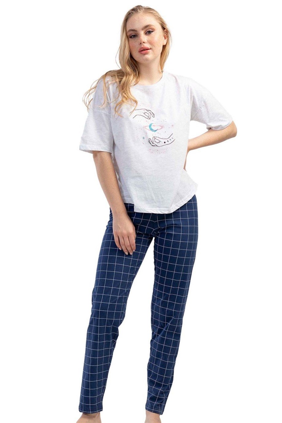 Vienetta Kadın (Gri Melanj) Kısa Kollu Pijama Takımı 1100460253