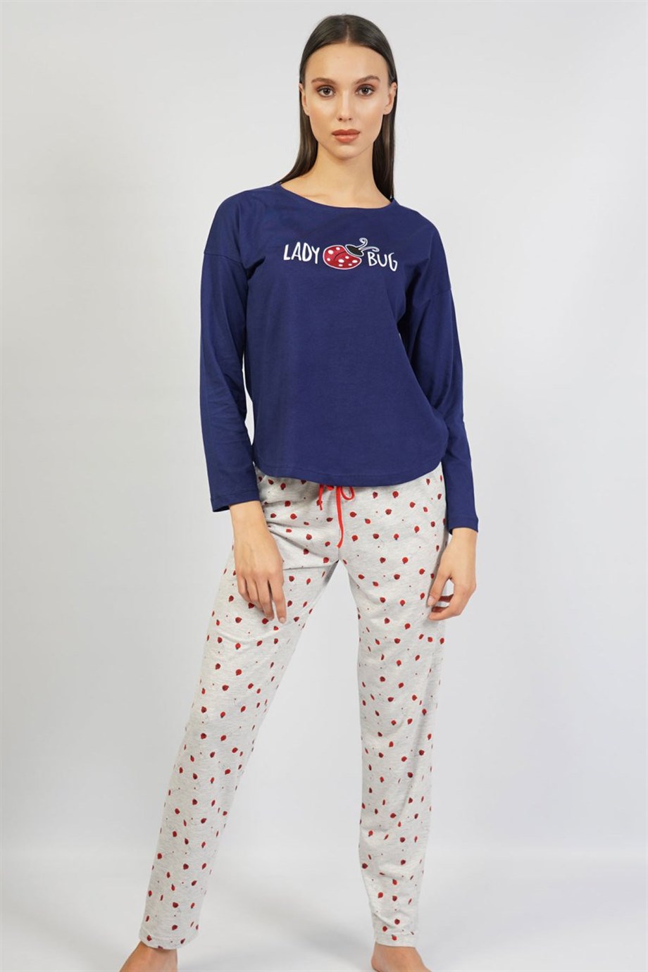 Vienetta Kadın (İndigo) Uzun Kollu Pijama Takımı 1070200432 
