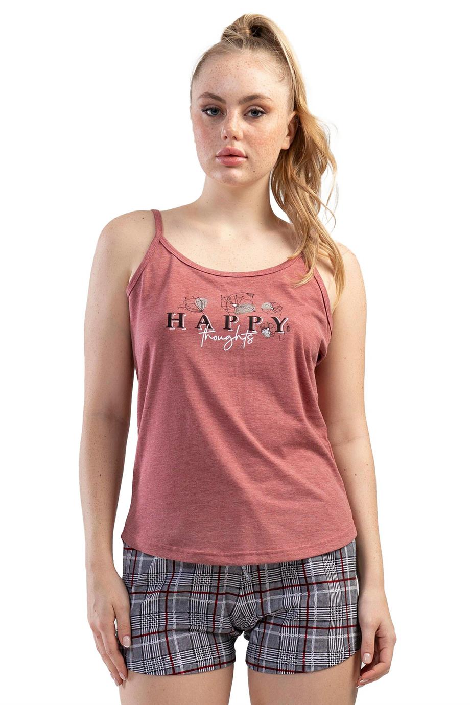 Vienetta Kadın İp Askılı Şortlu Pijama Takımı