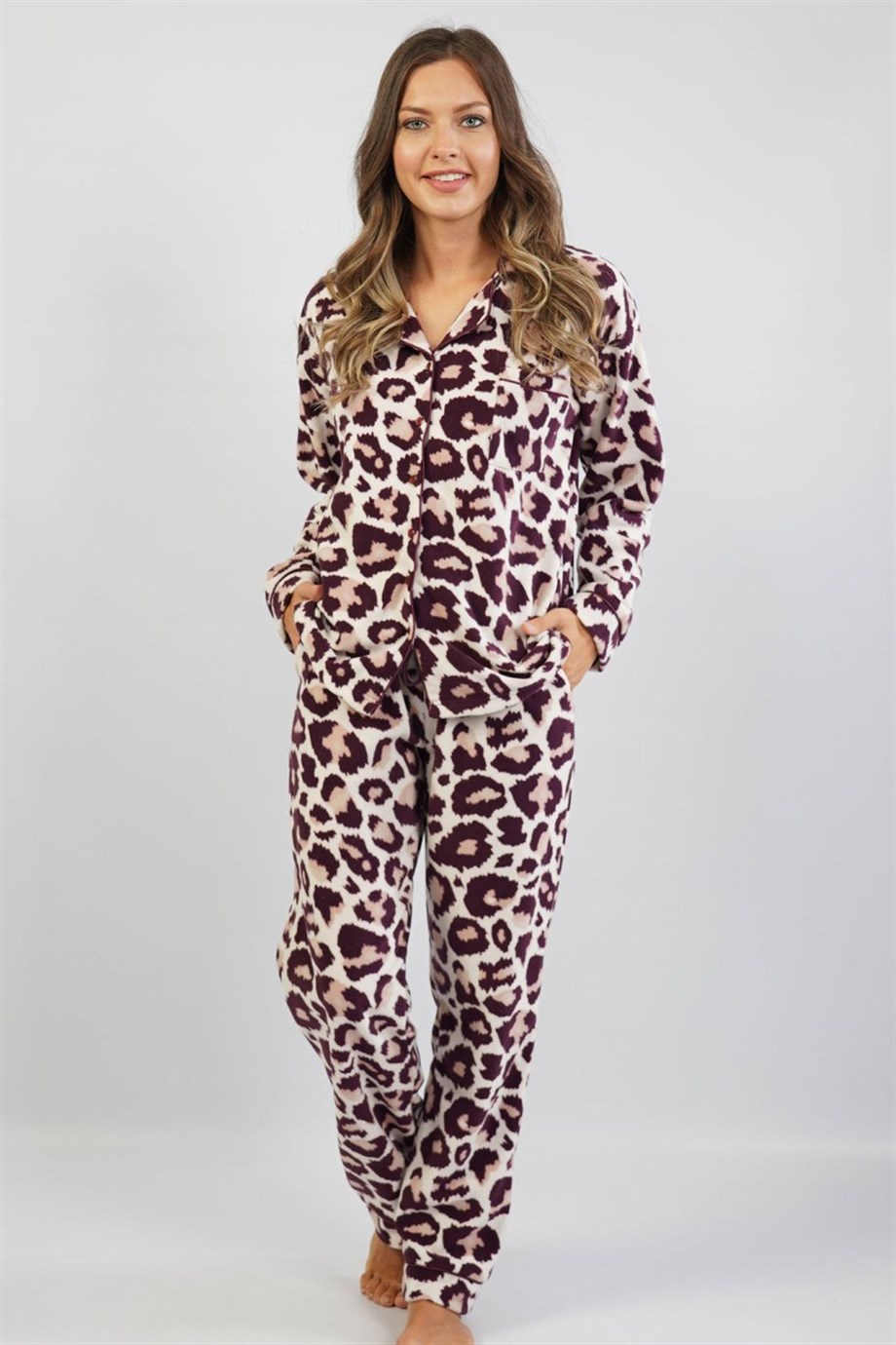 Vienetta Kadın (Kahve) Uzun Kollu Polar Pijama Takımı 1031456199  