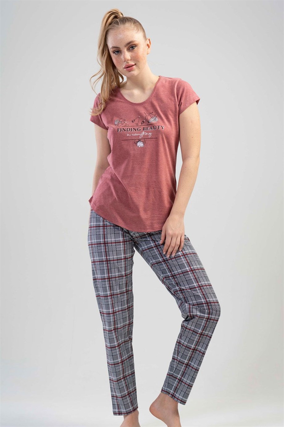 Vienetta Kadın (Kiremit) Kısa Kollu Pijama Takımı 1110032496 