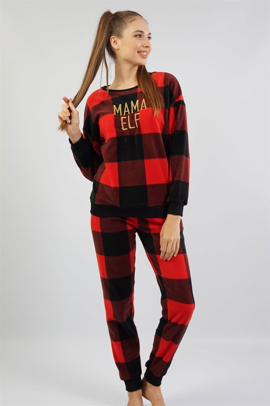 Vienetta Kadın (Kırmızı) Uzun Kollu Polar Pijama Takımı 1031586217