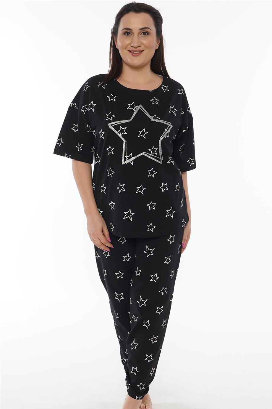 Vienetta Kadın Kısa Kollu Battal Pijama Takımı